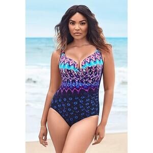 Miraclesuit Women's Swimwear Bella Alba Escape Tummy Control Swimsuit Size 14